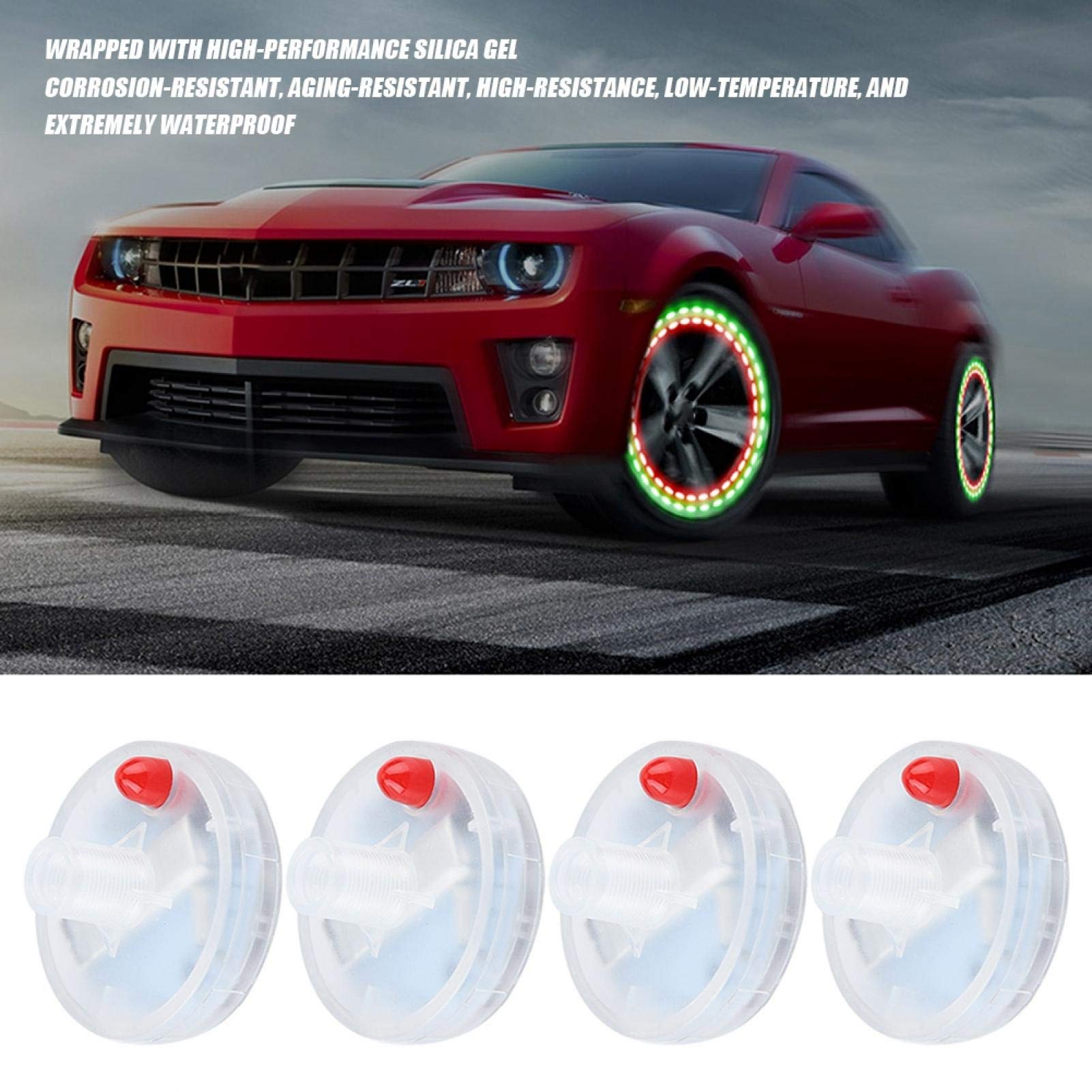 Kuuleyn tappi valvola LED solari ruota auto moto bici 4 pezzi