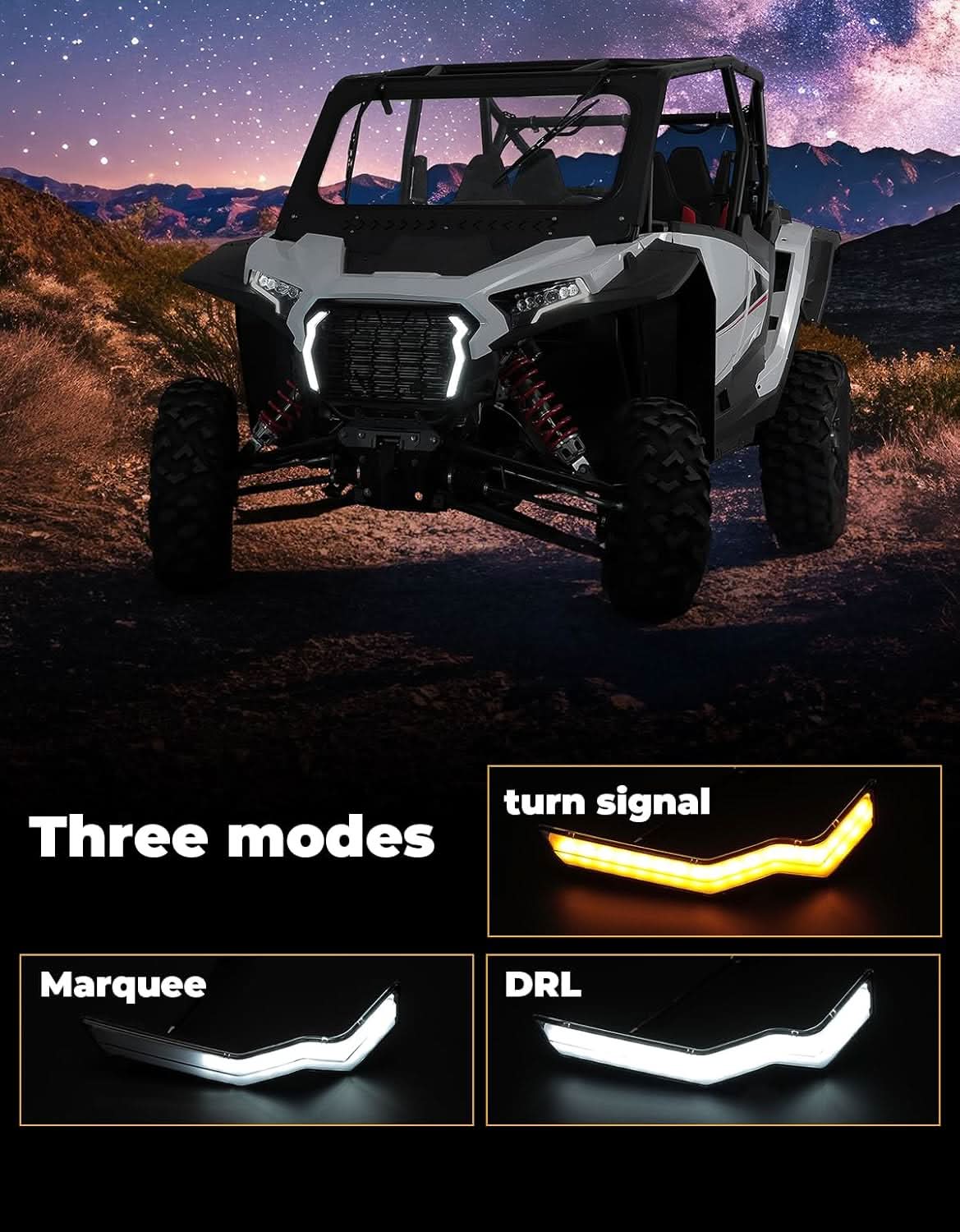 KEMIMOTO Luci Diurne LED per Polaris RZR XP 1000 dal 2024