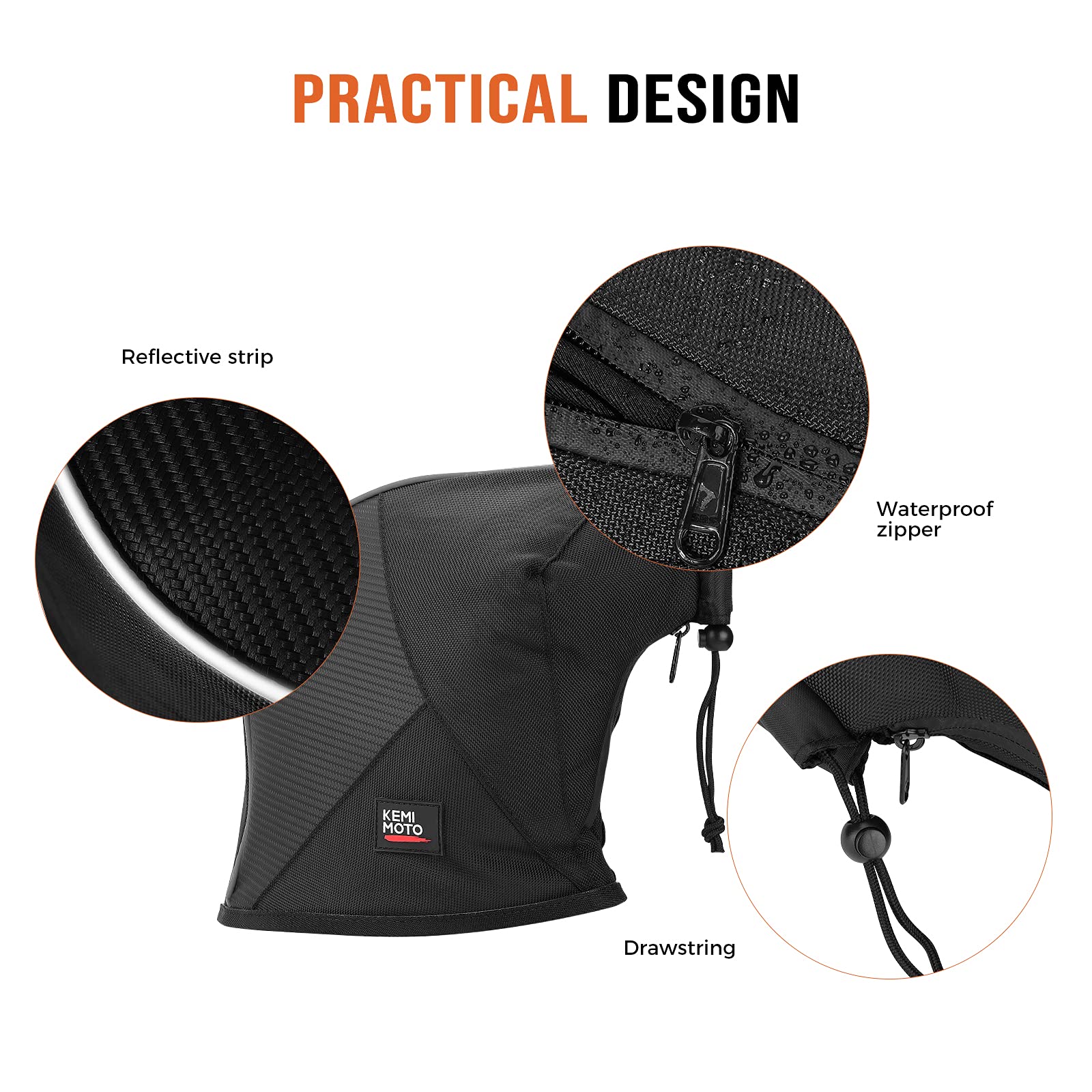 KEMIMOTO 2301 muffole manubrio moto ATV nere