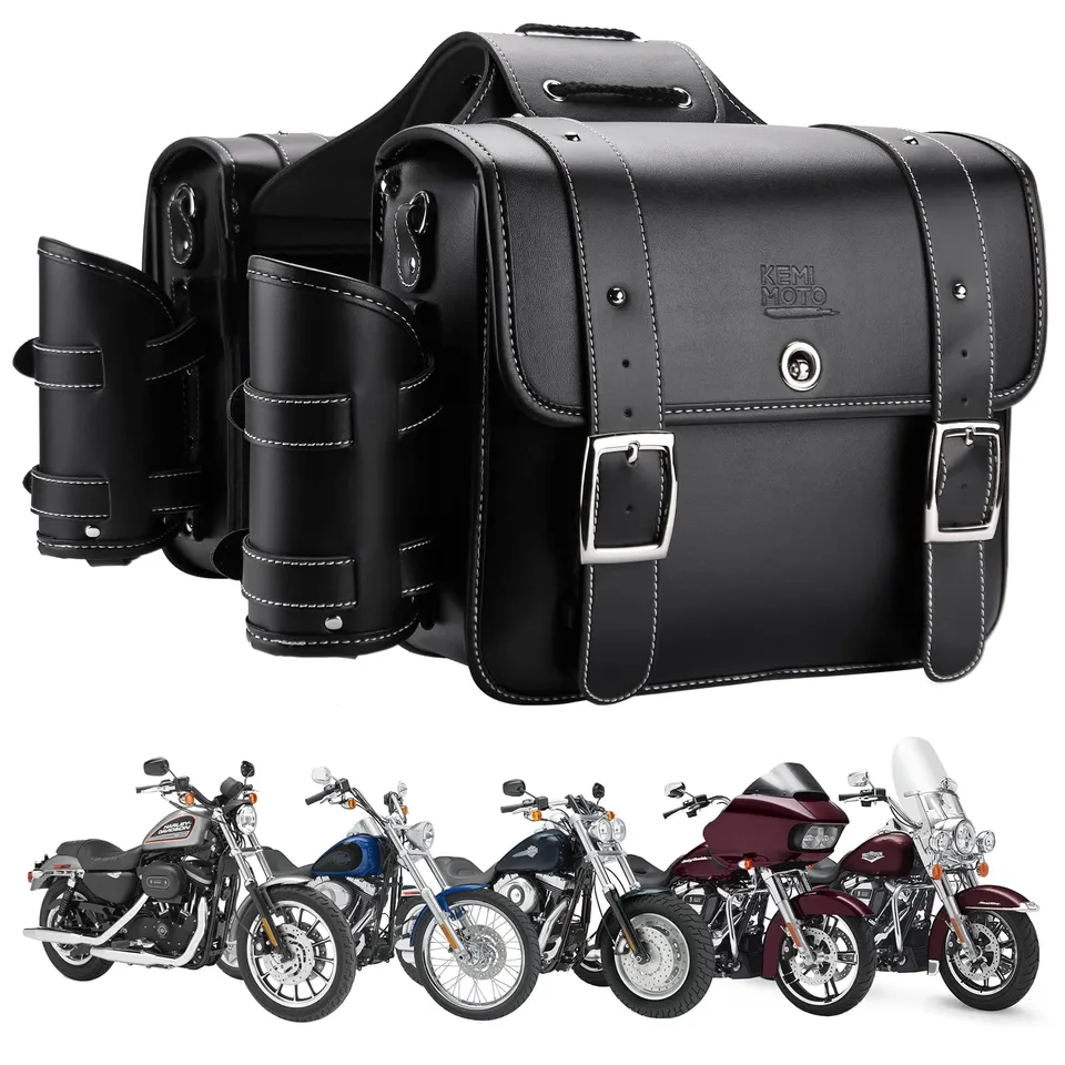 KEMIMOTO Sportster borse laterali moto pelle 20L coppia