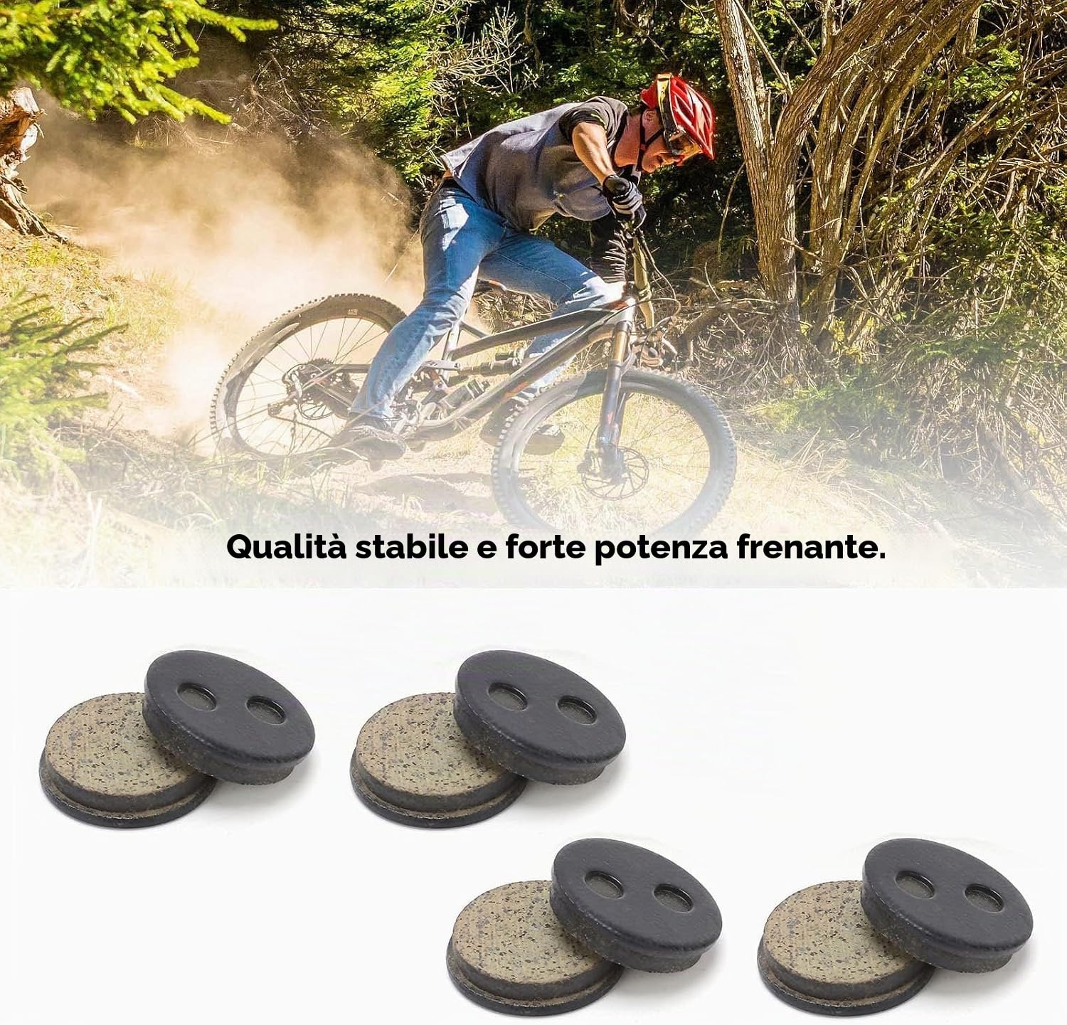 Hapivida Pastiglie Freno Disco Bici 4 Coppie Semi-Metalliche