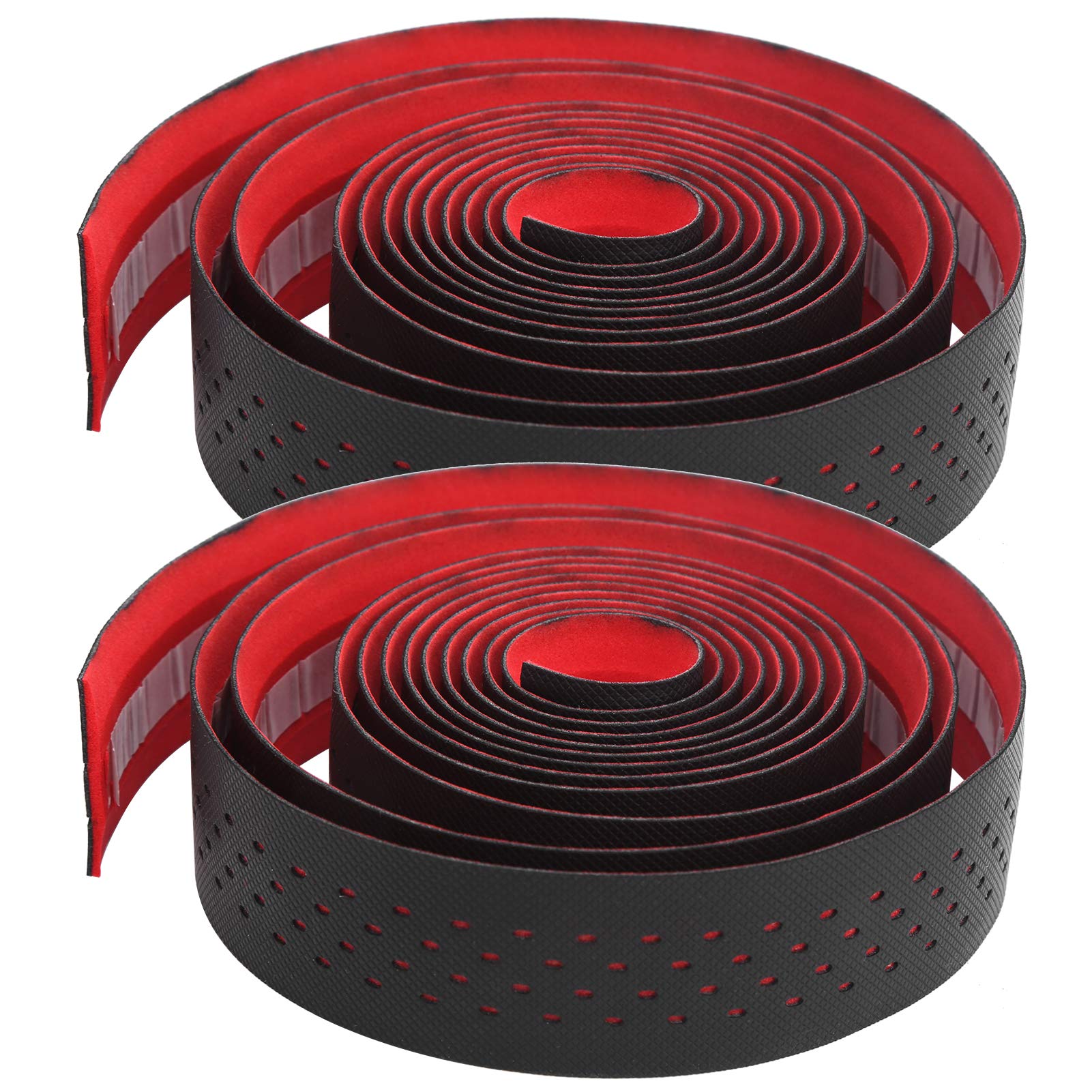 Kuuleyn Nastro Manubrio Bici Nero Rosso Coppia Antiscivolo