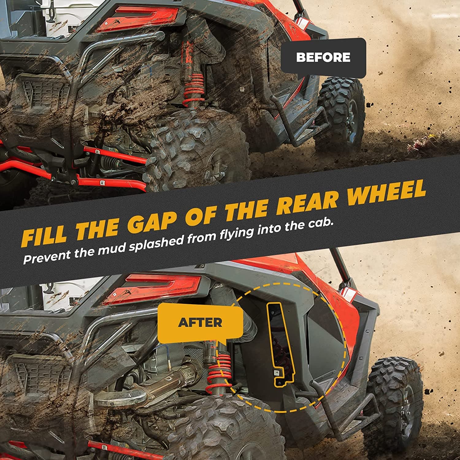 KEMIMOTO RZR PRO XP parafango posteriore 5 mm