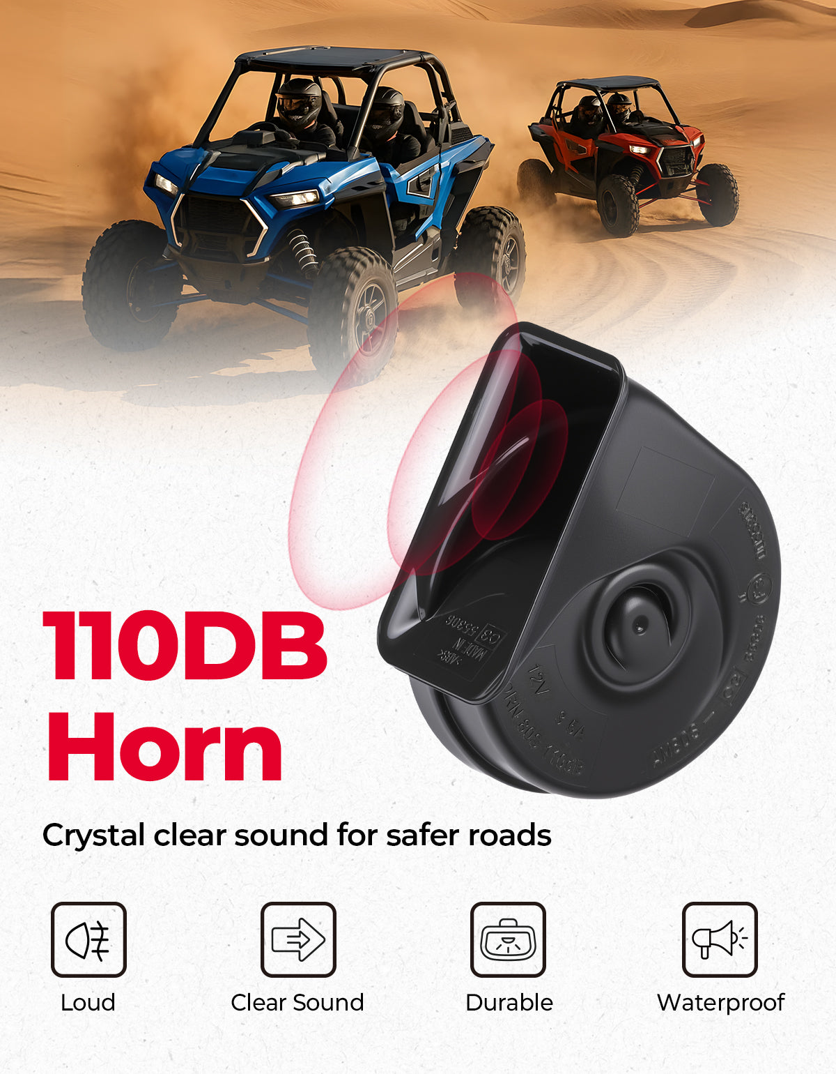 KEMIMOTO Kit Frecce UTV Ranger RZR XP 1000 con Clacson