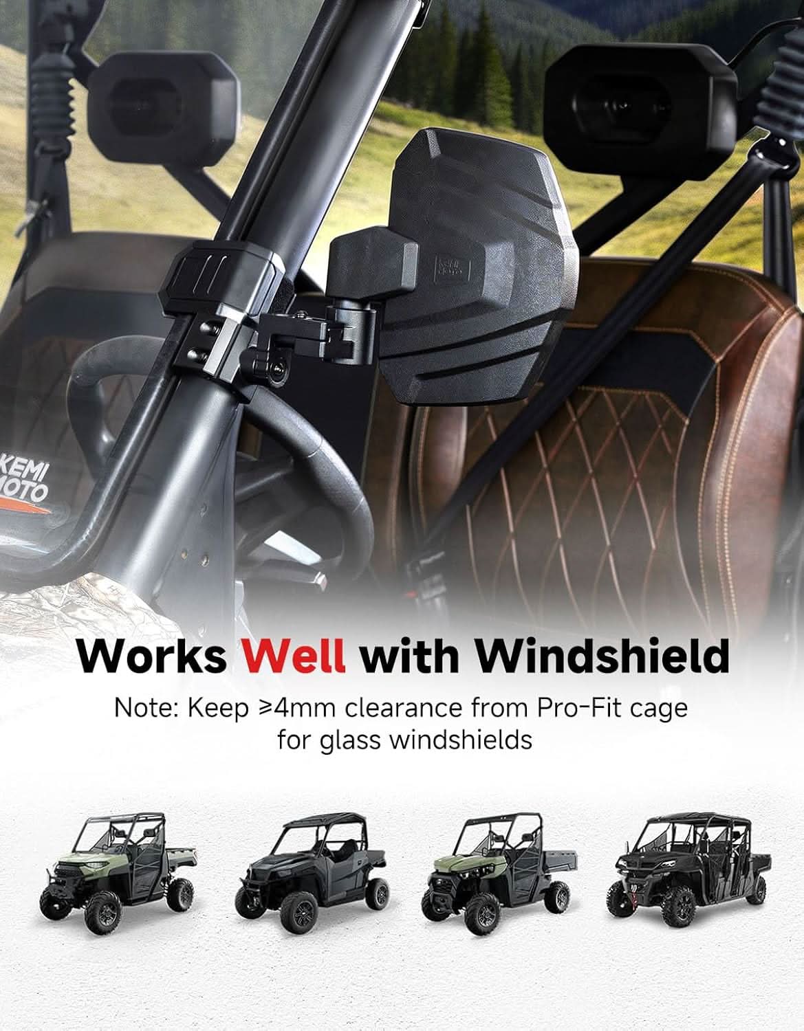 Kemimoto Defender 2603 specchietti laterali UTV telescopici
