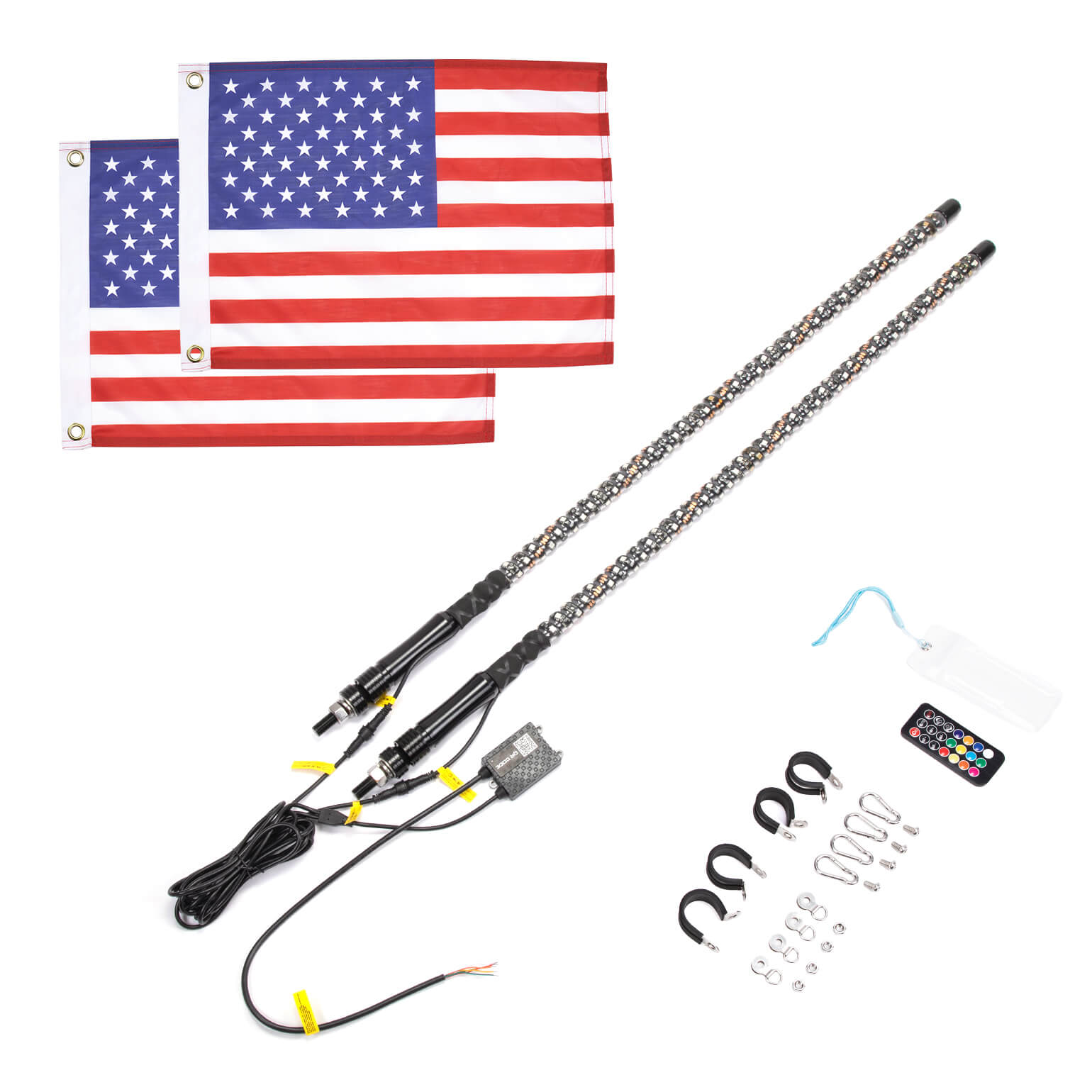 KEMIMOTO Whip Light 1524mm LED Bluetooth 2 Pezzi con Frecce