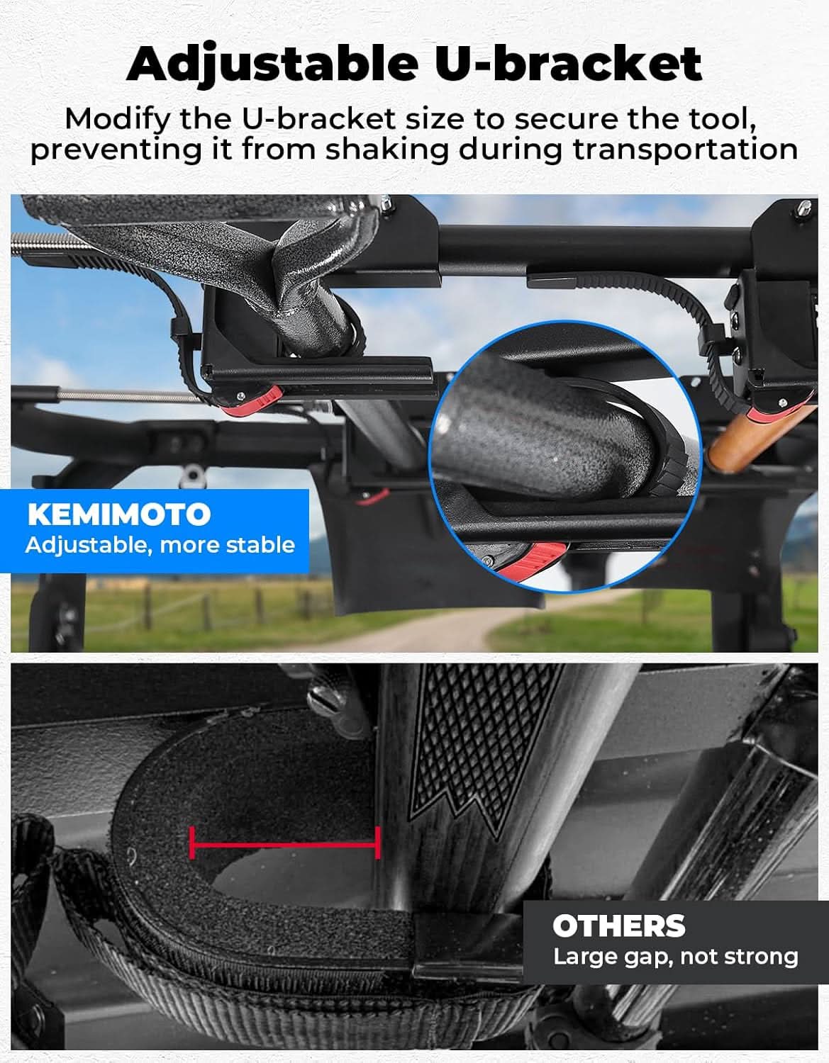 KEMIMOTO Porta Attrezzi UTV per Polaris Ranger Acciaio