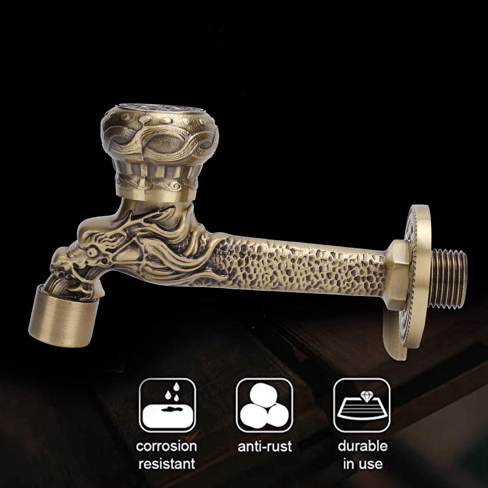 Kuuleyn rubinetto parete ottone antico G1/2 acqua fredda
