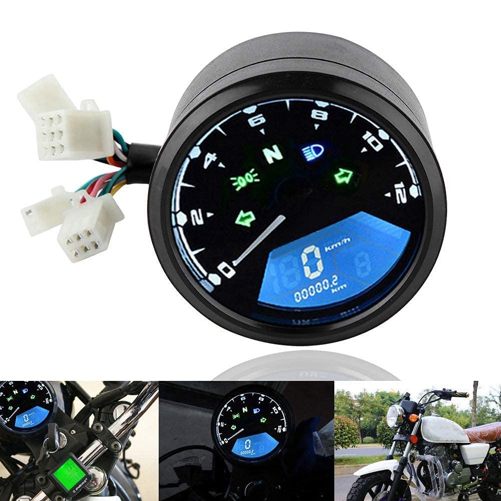 Kuuleyn Tachimetro LCD Moto Universale 12V Multifunzione Retroilluminato