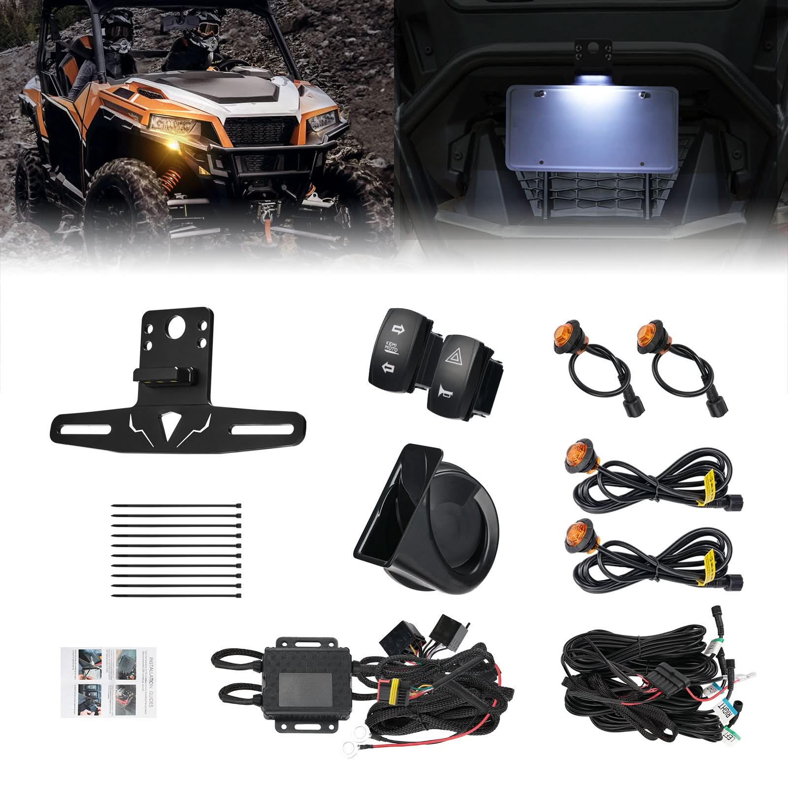 Kemimoto kit frecce UTV LED con clacson 110dB e portatarga