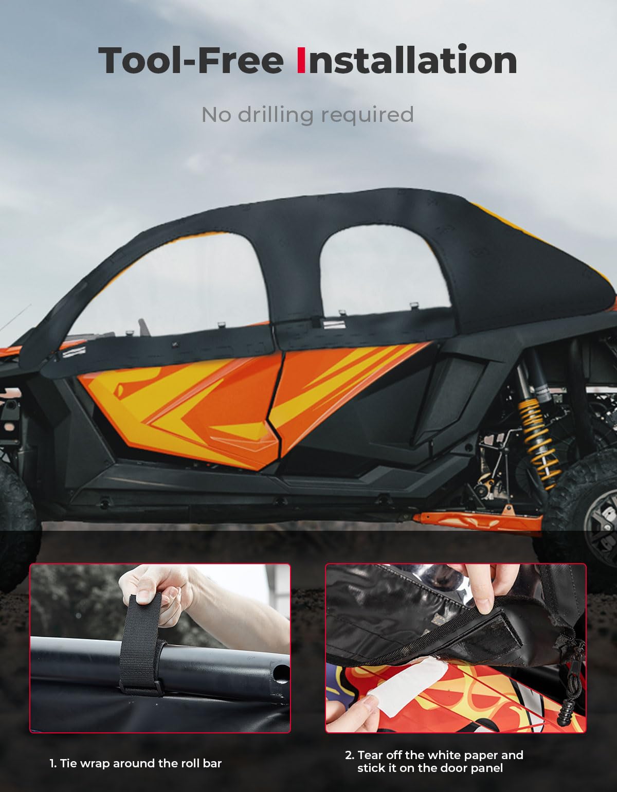 KEMIMOTO Porte Superiori Morbide RZR PRO XP 4 Nere
