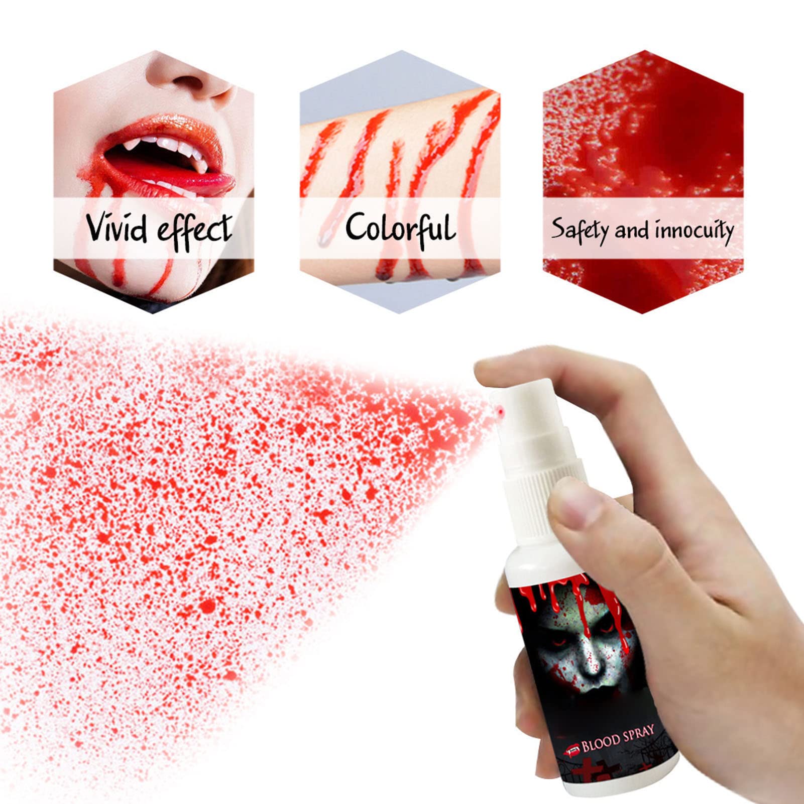 Kuuleyn Halloween Sangue Finto spray trucco 2x30 ml lavabile