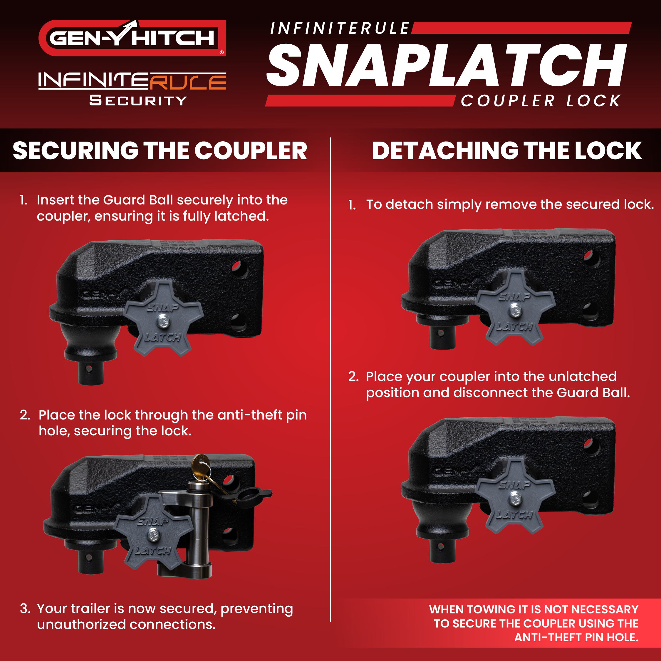 GEN-Y Hitch Guard Ball sfera antifurto SnapLatch