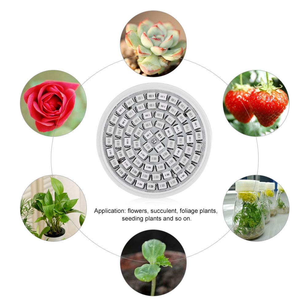 Kuuleyn Lampada LED Grow E27 36W 72 LED Spettro Completo