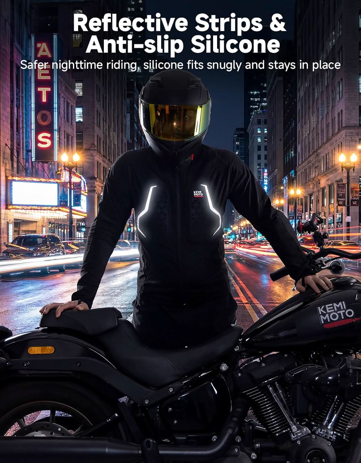 KEMIMOTO maglia moto traforata protezioni CE-1 nera M