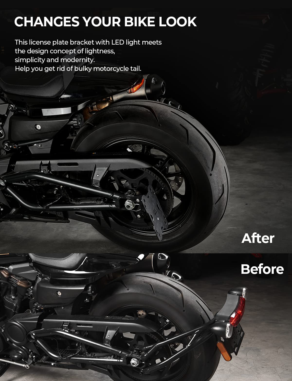 Kemimoto Sportster S RH1250 portatarga laterale alluminio LED