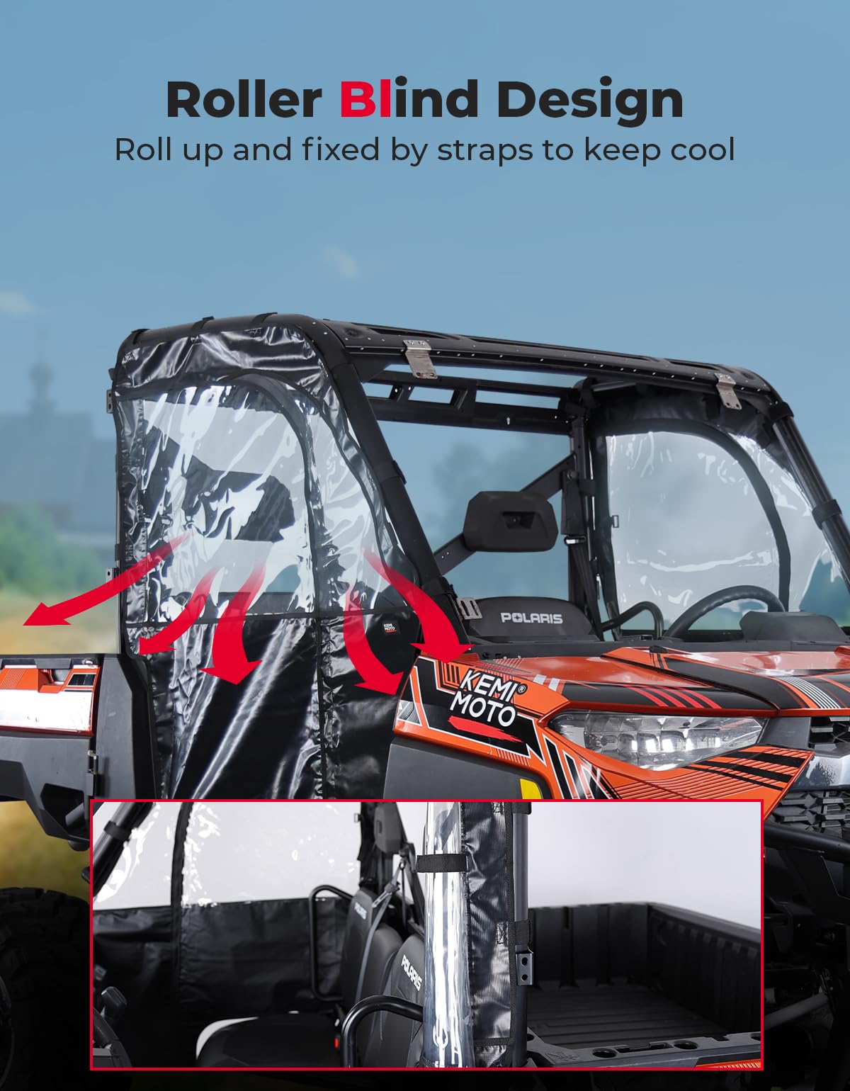 KEMIMOTO Ranger XP 1000 Porte Superiori UTV antipioggia
