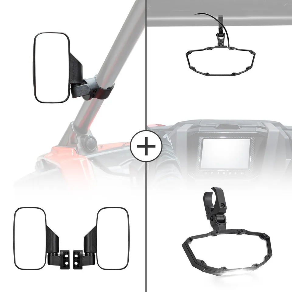 Kemimoto UTV specchietti laterali+centrale con luce