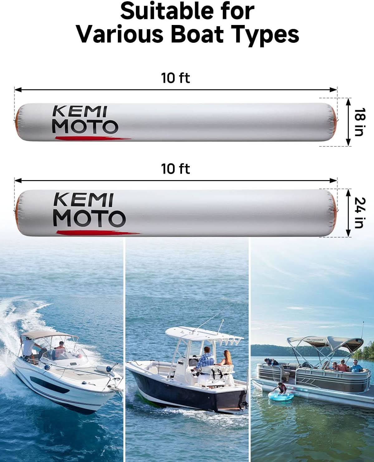 KEMIMOTO Parabordo Gonfiabile Barca PVC 3m Antistrappo