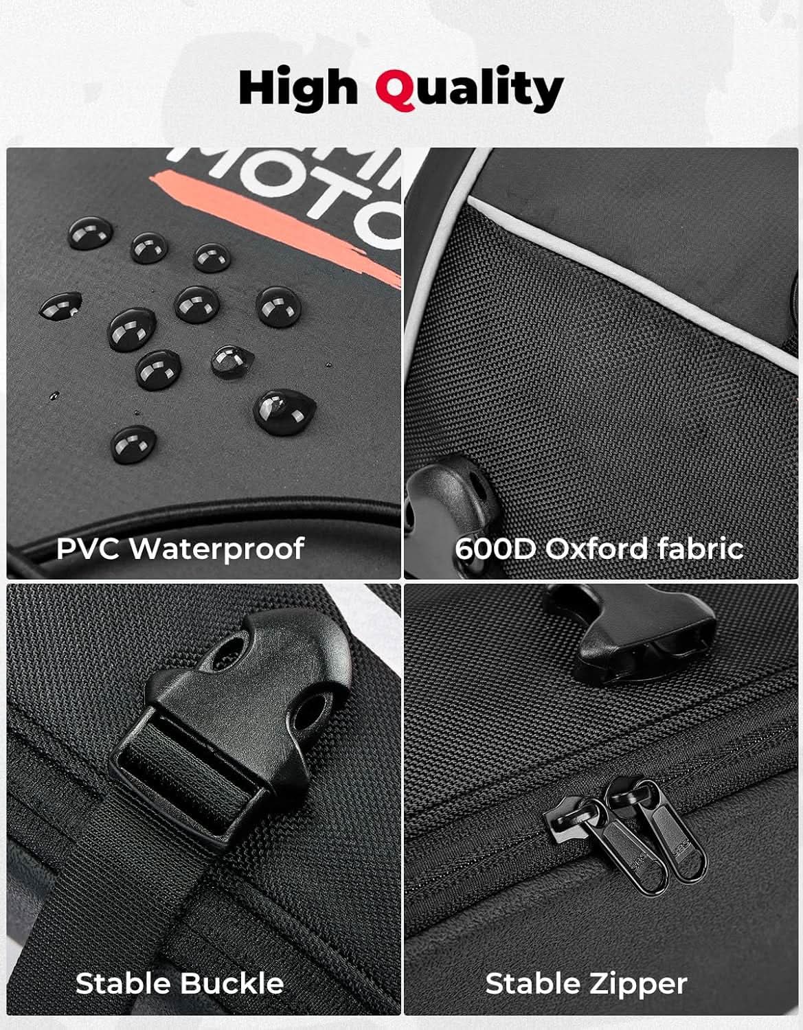 KEMIMOTO borsa codino moto 10L argento impermeabile