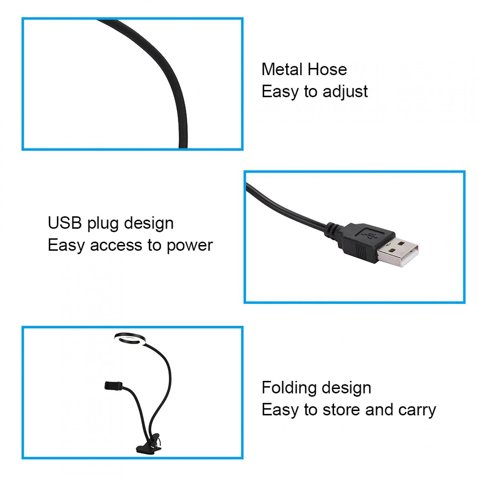Kuuleyn Lampada LED a clip USB luce regolabile 7W
