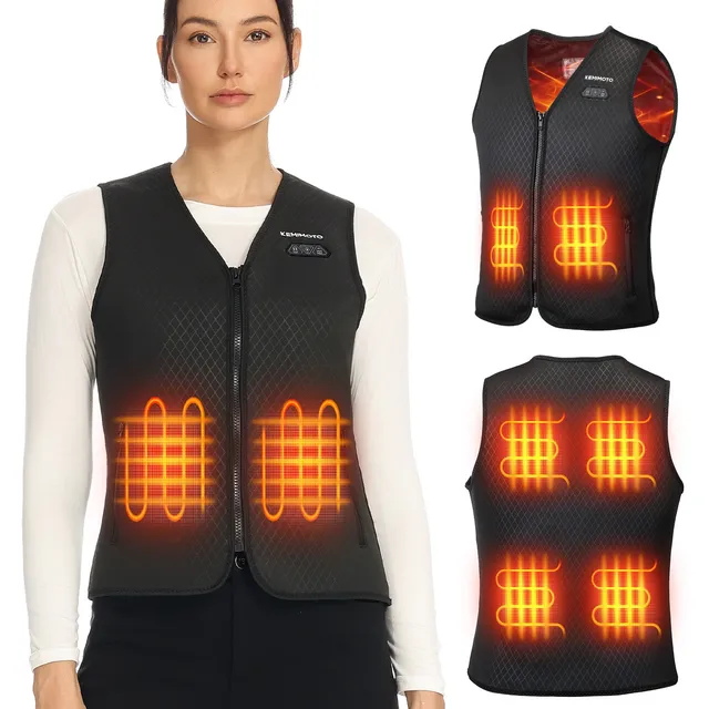 KEMIMOTO gilet riscaldato donna 6 zone velluto