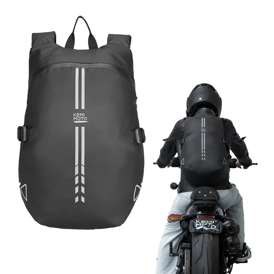 KEMIMOTO Zaino Moto 40L Porta Casco Impermeabile