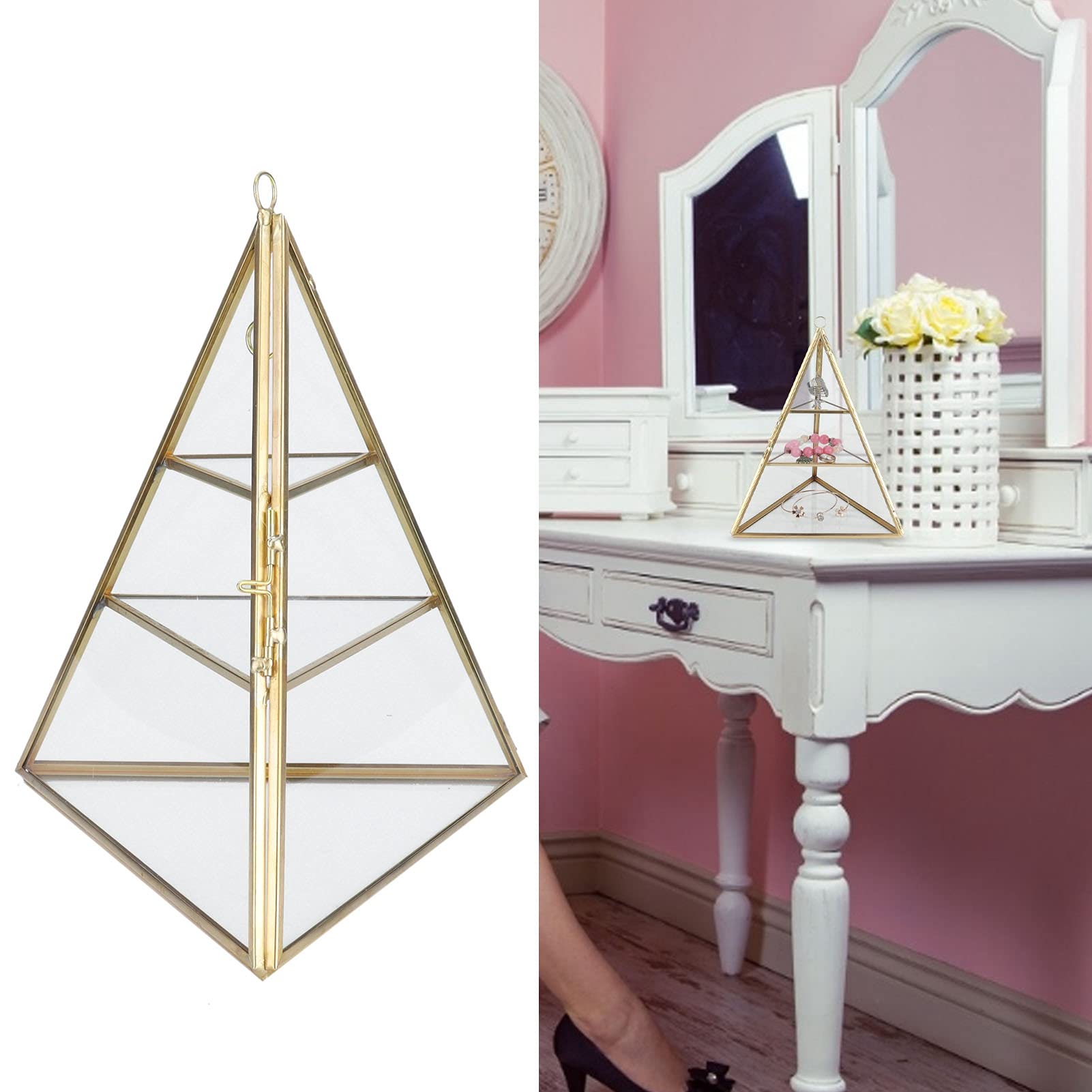 Hapivida Piramide 3 Livelli Portagioie Vetro 21 cm