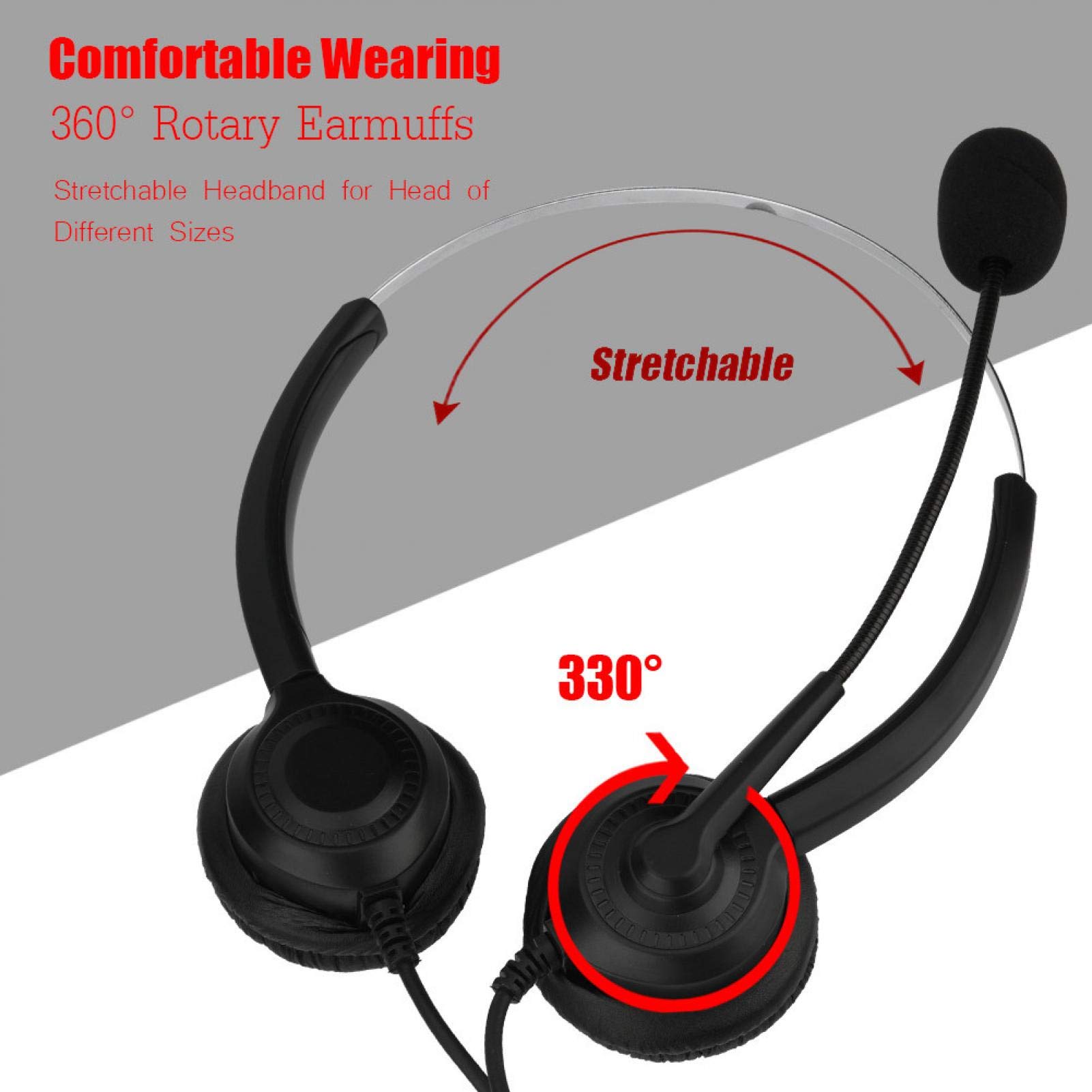 Kuuleyn cuffie call center USB con microfono 250 cm