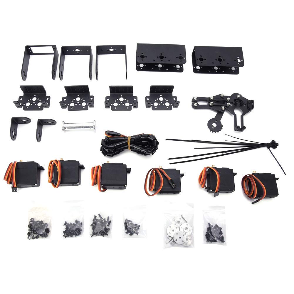 Kuuleyn 6DOF braccio robotico alluminio nero kit pinza