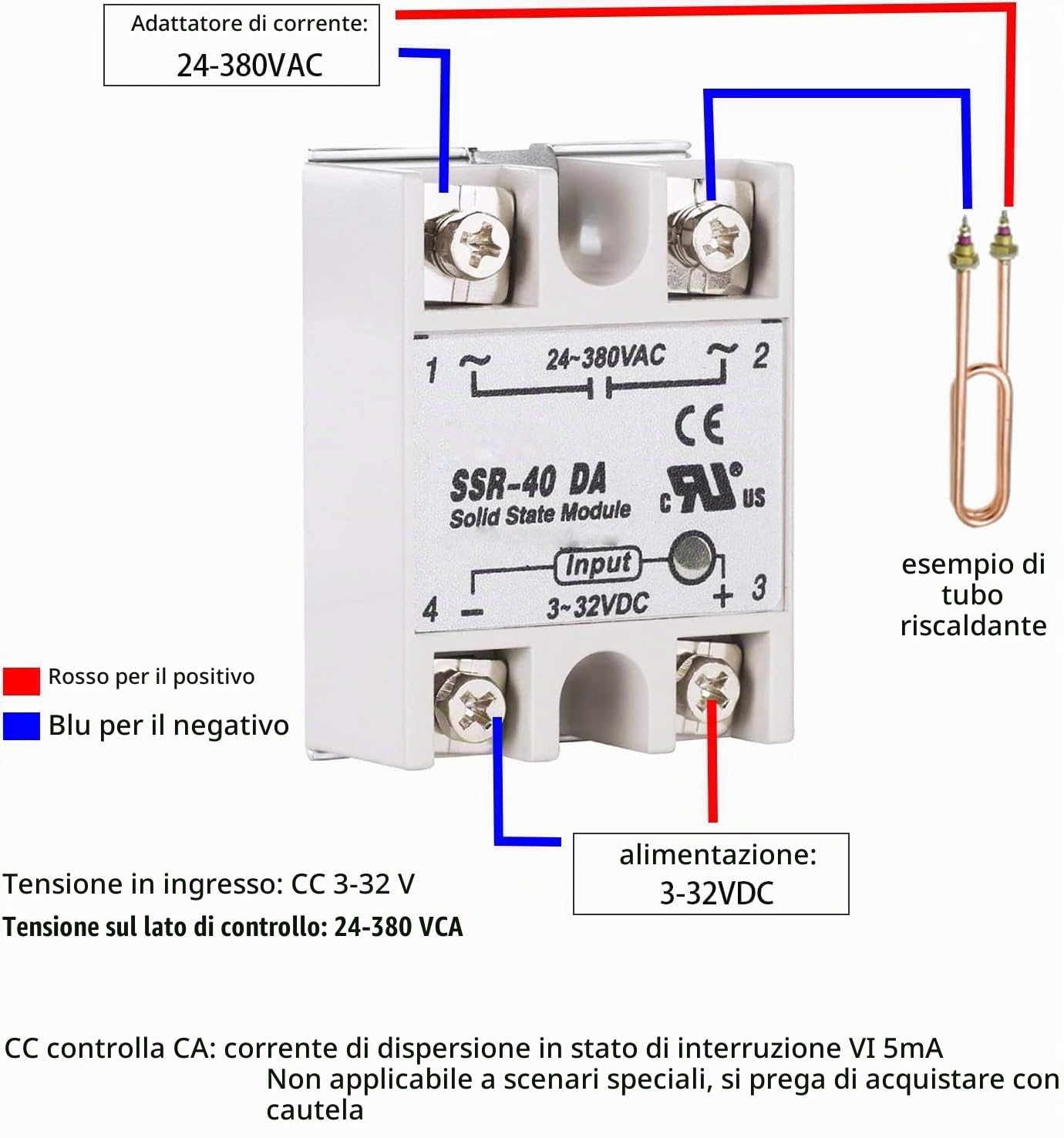 Kuuleyn SSR-80AA Relè Stato Solido Monofase 80A 80-250V