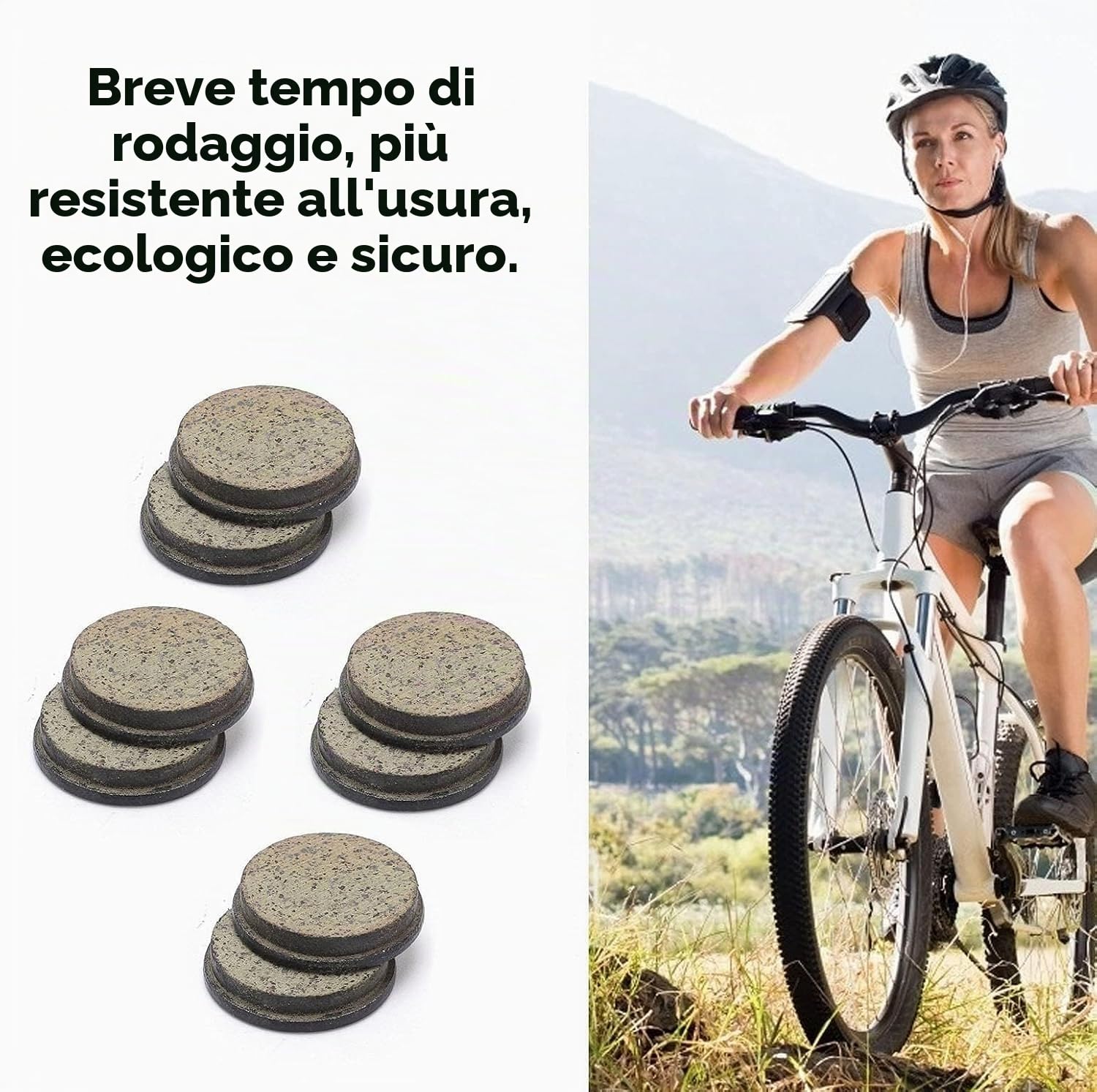Hapivida Pastiglie Freno Disco Bici 4 Coppie Semi-Metalliche