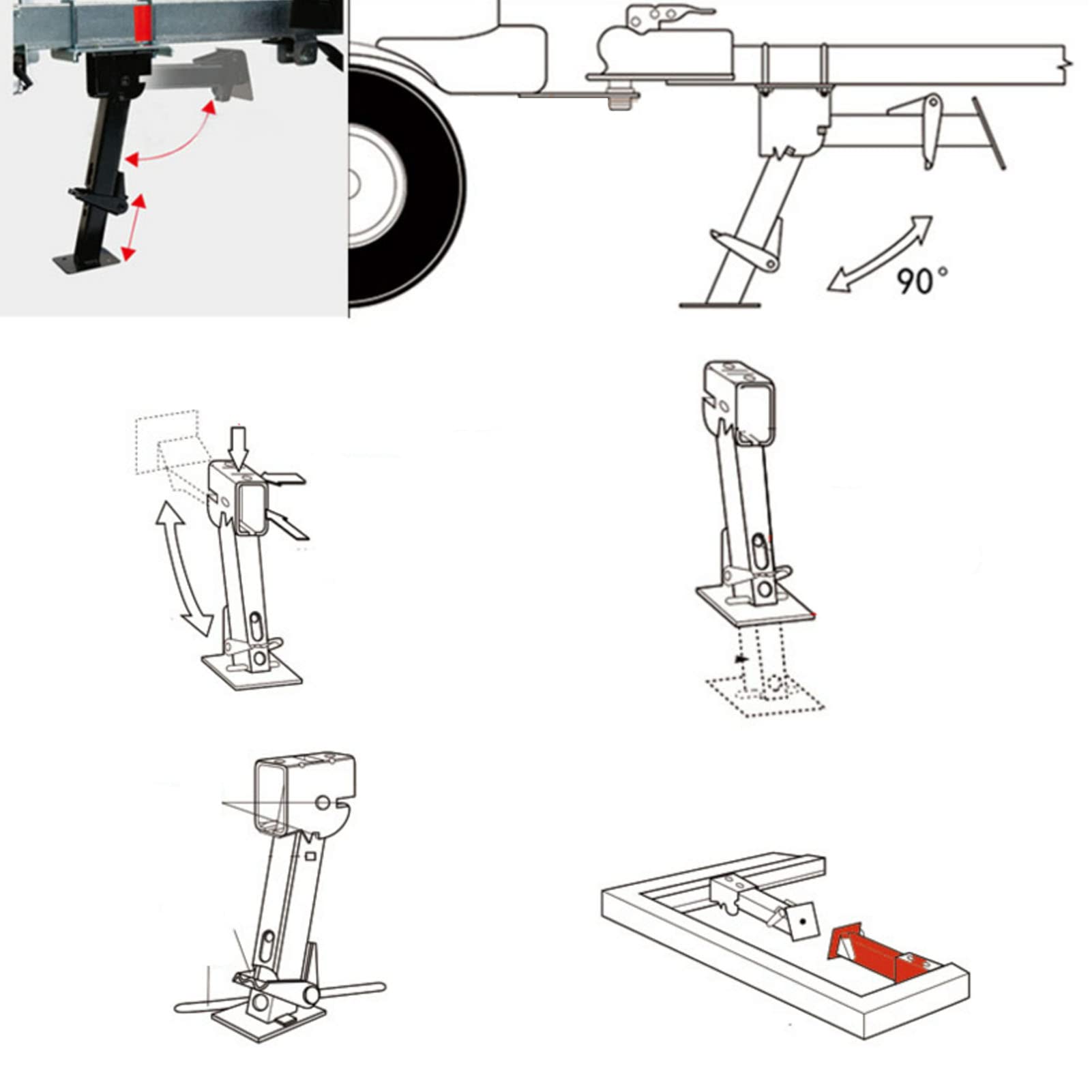 AOWINHIT Martinetto Stabilizzatore 290-455 mm 1000 lb