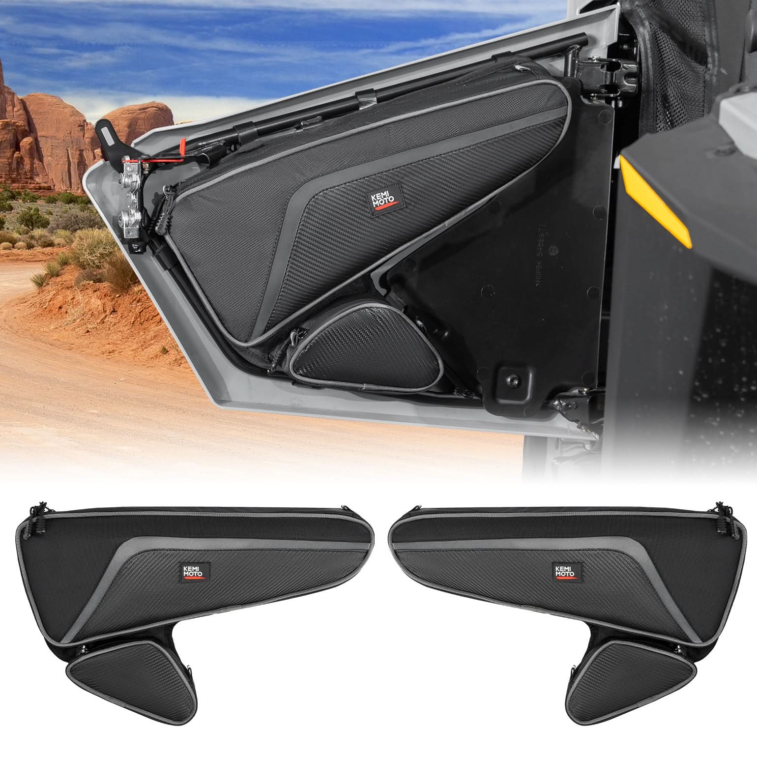 KEMIMOTO RZR 200 borse portiera 1680D con ginocchiere