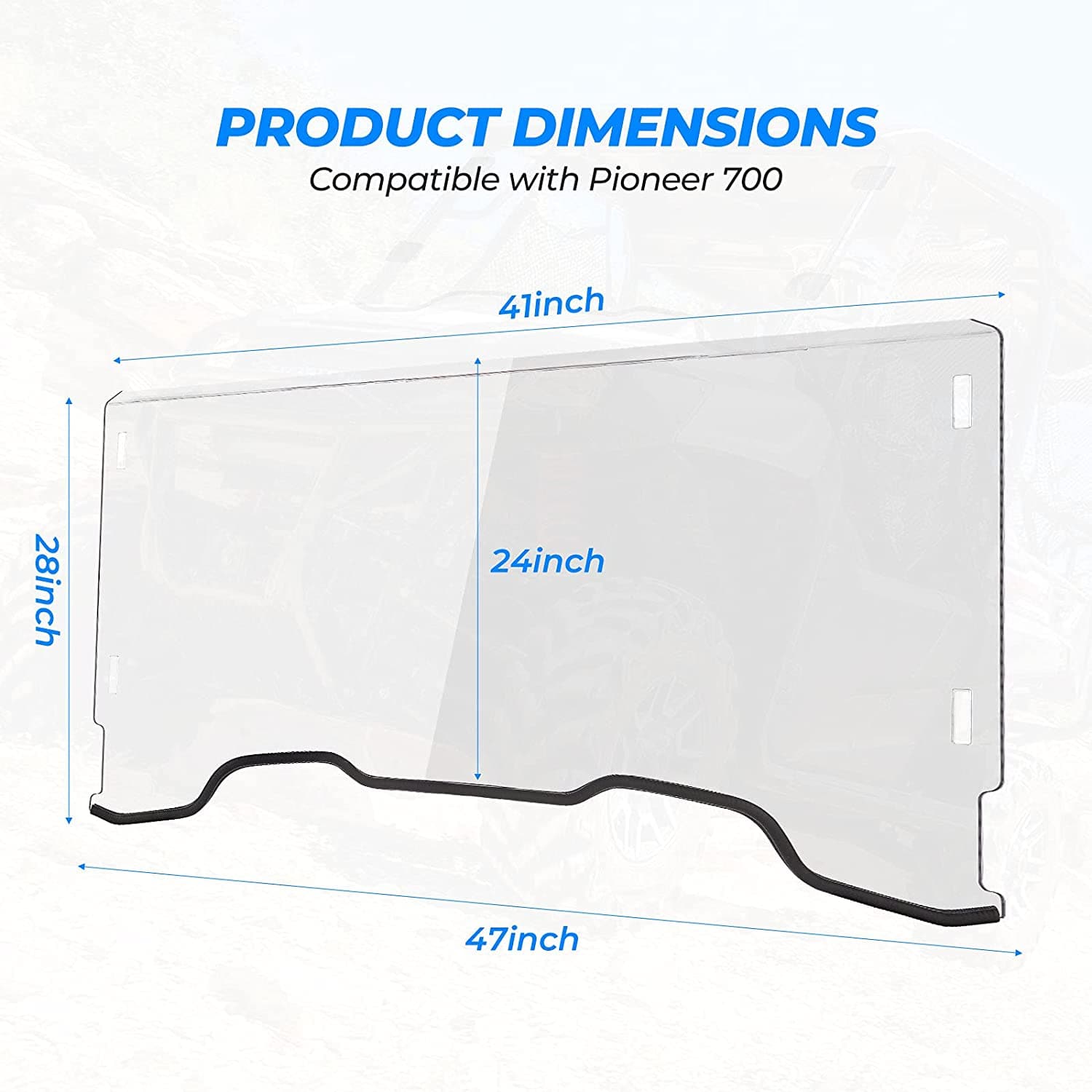 KEMIMOTO Pioneer 700 Parabrezza Anteriore Policarbonato 2014-2026