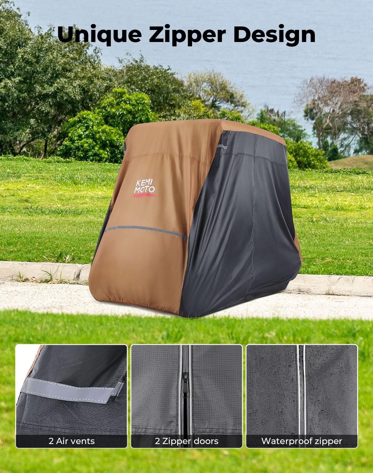 KEMIMOTO Telo Golf Cart 2-4 Posti 600D Impermeabile con Borsa