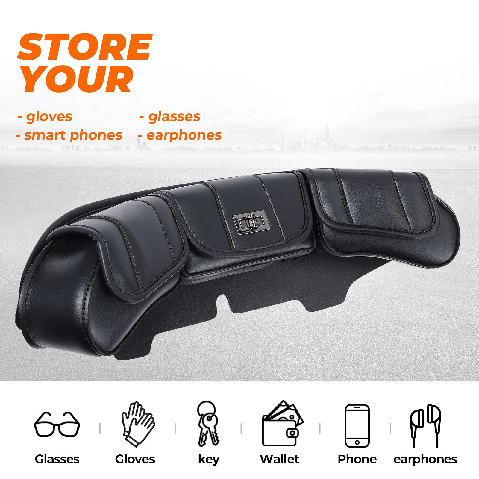 Kemimoto Touring Street Glide borsa parabrezza 3 tasche pelle