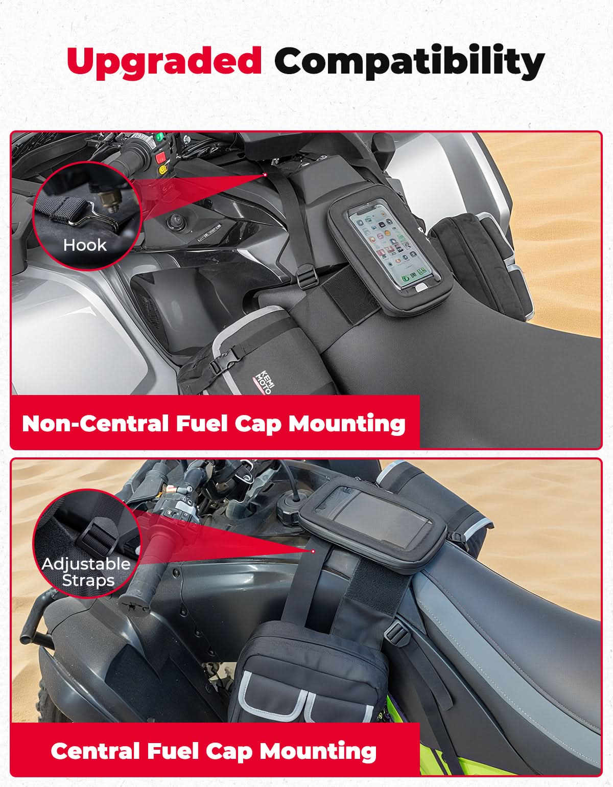 Kemimoto Borsa Serbatoio ATV Termica con Porta Telefono