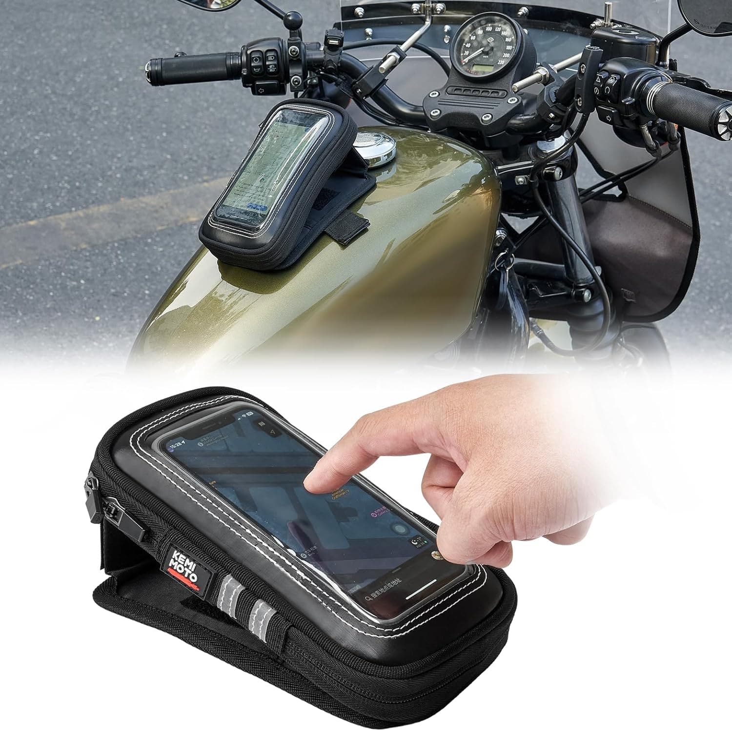 Kemimoto borsa serbatoio moto magnetica touch 6.5"