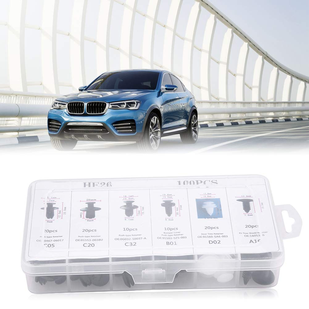 Kuuleyn Clip rivetti plastica carrozzeria kit 100pz 6 misure