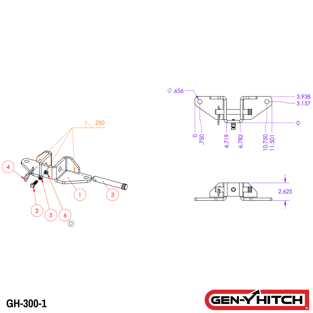 GEN-Y Hitch Sway Control Head testa antisway 2" acciaio