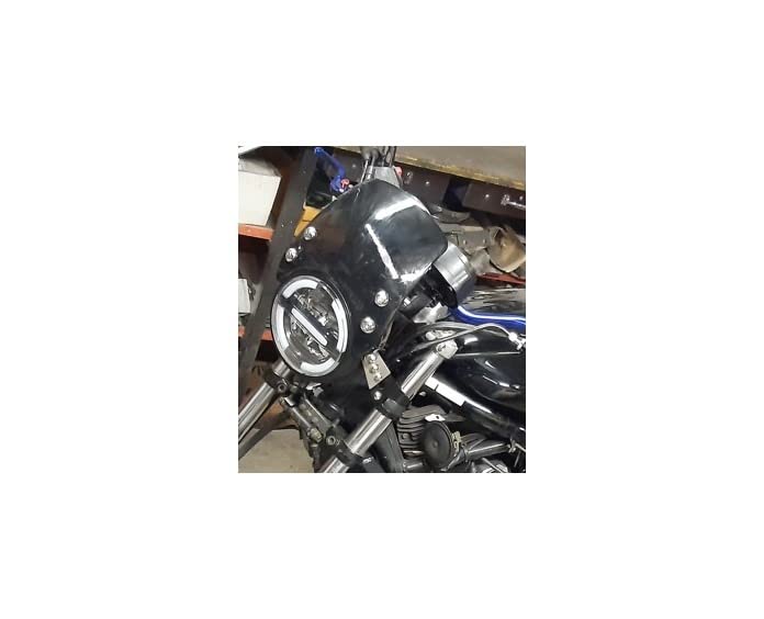 Hapivida Cupolino Retrò Parabrezza Moto 5-7 Pollici Grigio