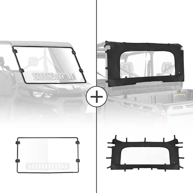 KEMIMOTO Defender parabrezza anteriore ventilato + posteriore set