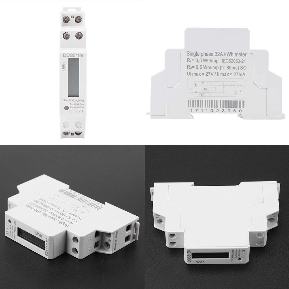 Kuuleyn Contatore Elettrico Monofase 5-32A LCD 220V