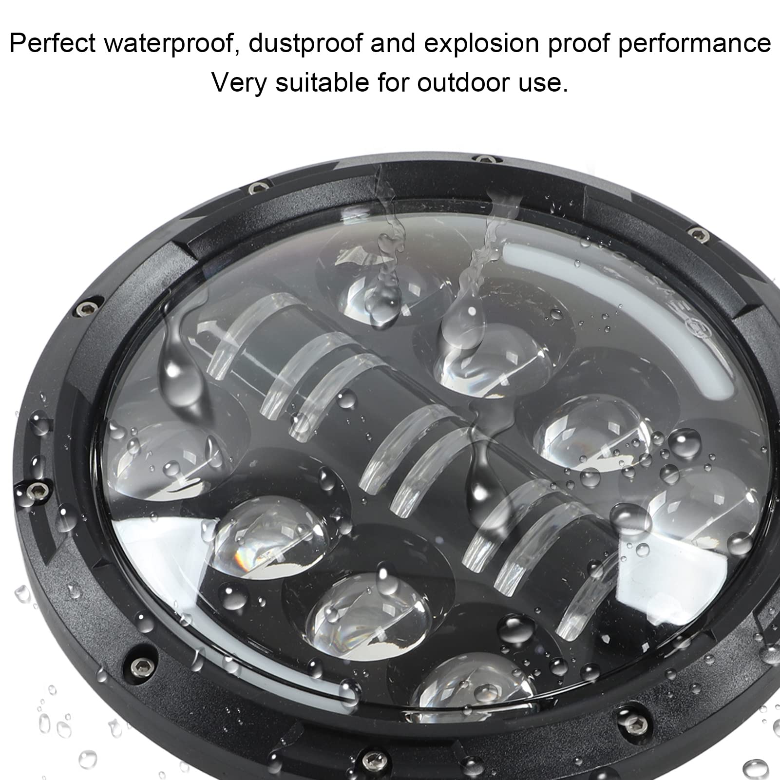 Hapivida Faro Moto LED 7 Pollici 6000K 3000LM Bianco