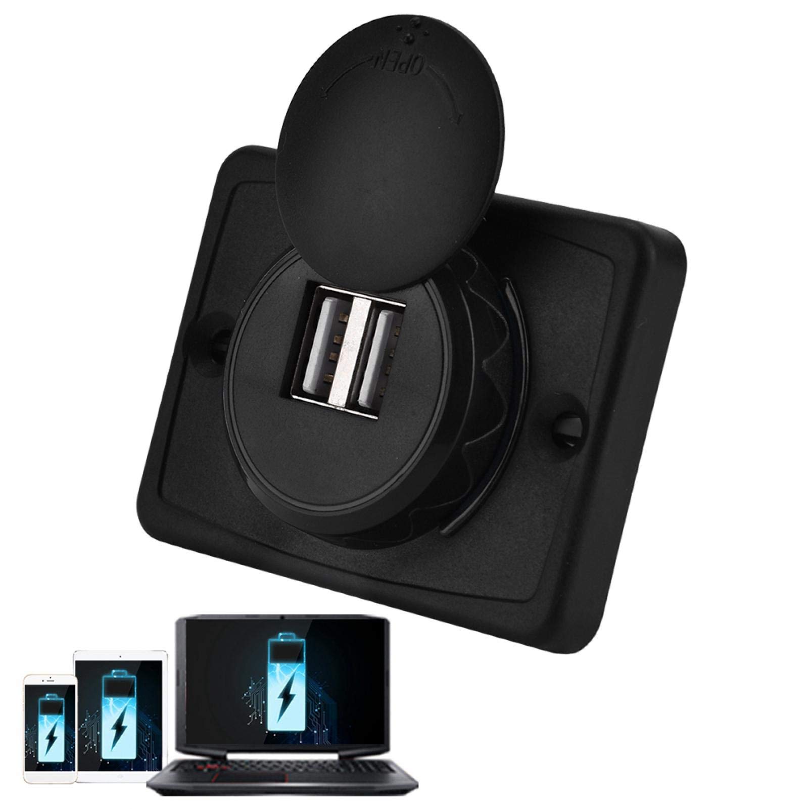 Kuuleyn presa USB auto doppia 5V 3.1A nera impermeabile