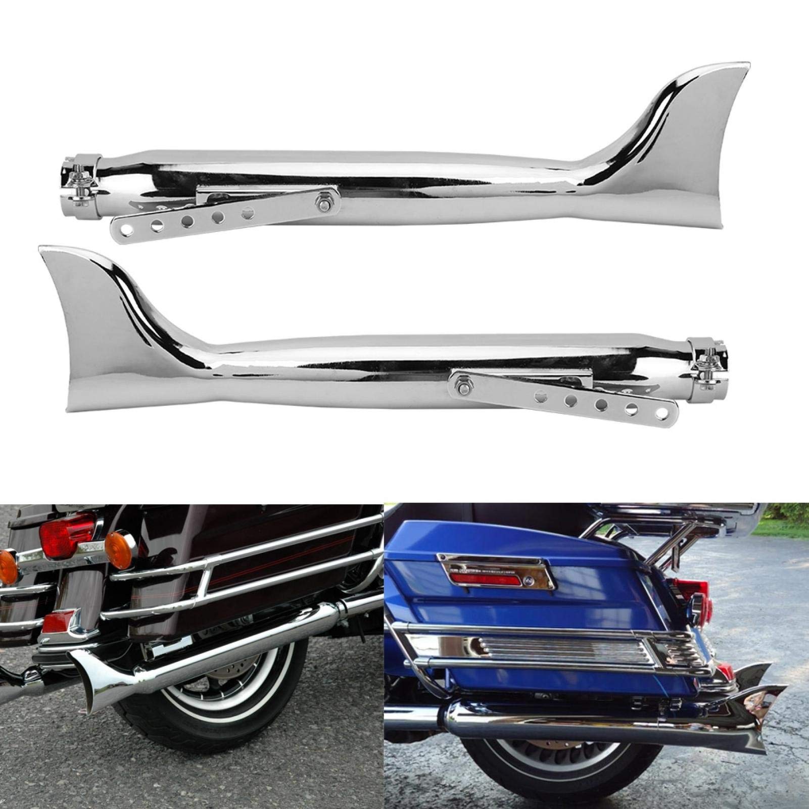 Kuuleyn 21 Pollici Tubo Scarico Moto Universale Ferro 2pz