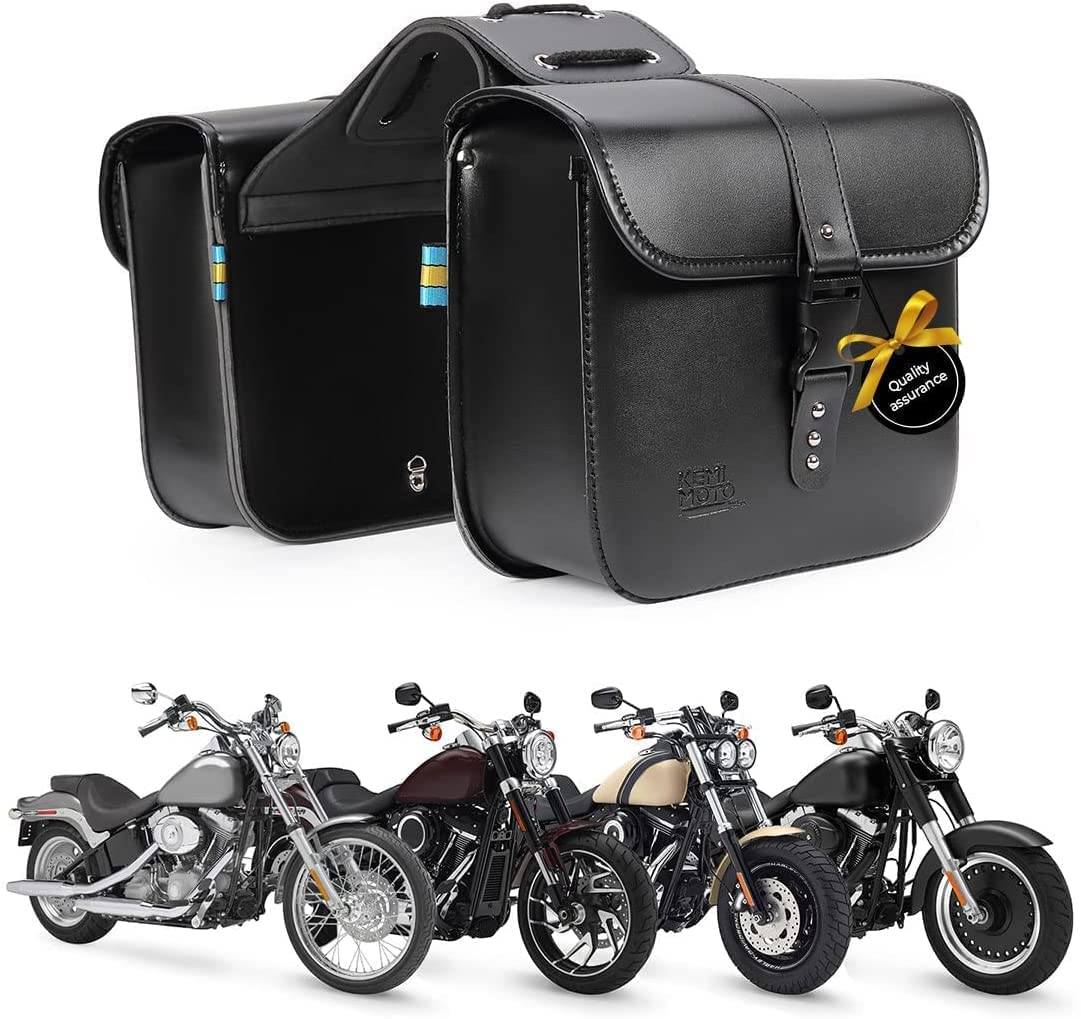 KEMIMOTO FHDTB072BK borse laterali moto in pelle PU nere