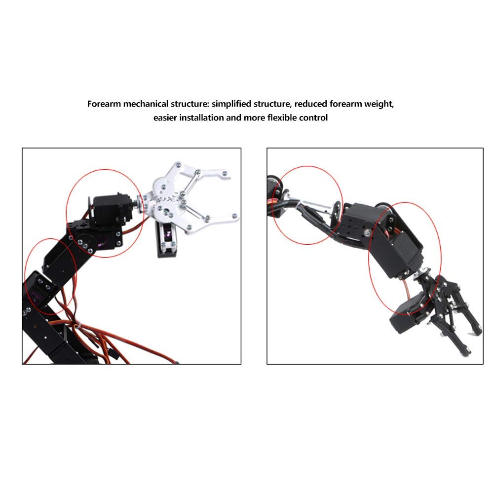 Kuuleyn 6DOF braccio robotico alluminio nero kit pinza