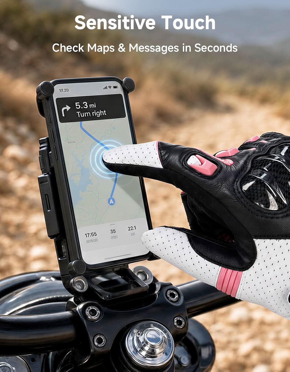 KEMIMOTO 2606 guanti moto donna pelle taglia M touchscreen